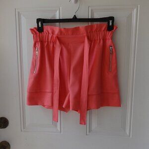 A Peach brand shorts, size 12, zip front pockets elastic gathered waist & ties